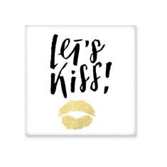 Adesivo brilhante de azulejo de cerâmica com citação Let's Kiss
