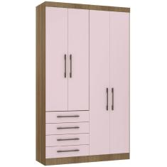 Guarda Roupa Modulado 134,50cm 4 Portas e 4 Gavetas Paris Luciane Móveis