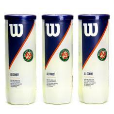 Bola de Tênis Wilson Roland Garros All Court - Pack com 3 Tubos