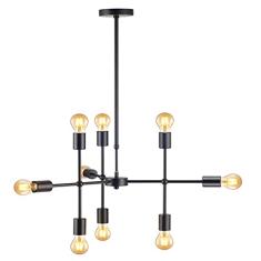 Pendente Hash, 9X, soquete E27, Preto fosco, Avant