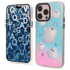 GANGANPRO Capa para iPhone 12 Pro Max 6,7 polegadas colorida a laser com padrão iridescente brilhante protetor de silicone macio antiarranhões PC capa traseira