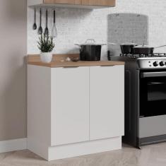 Balcão 2 Portas Com Tampo e Rodapé Ipanema Cabecasa Madeiramadeira Branco