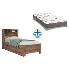 Colchão Solteiro Light D33 Ortobom + Cama Invicta C/ 2 Gavetas Atacama