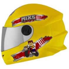 Capacete Fechado Mixs Start Infantil Blocks, AMARELO, 54