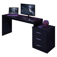 Mesa para Computador Gamer DRX 5000 Preto Trama - Móveis Leão - MOVEIS