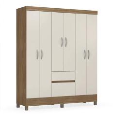 Guarda Roupa Casal Flash Ii 6 Portas E 2 Gavetas Amêndola Off White - Demóbile Amêndola Off White