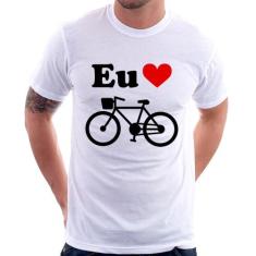 Camiseta Eu Amo Bicicleta - Foca na Moda, Branco, M