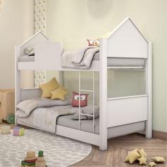 Beliche Mini Cama Casinha Branca Com Colchões