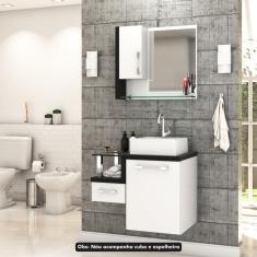 Gabinete Armario Para Banheiro Legno 630 (somente Balcao) Branco Chess C-preto ônix