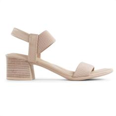 Sandália Comfortflex Salto Bloco Elástico Feminina