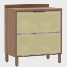 Balcão Cozinha 80 Cm 2 Gavetõs Reflecta Bronze Lari Luciane Móveis