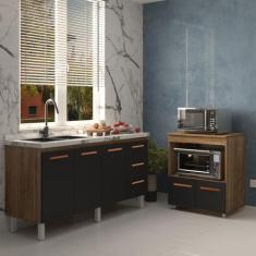 Balcão Cozinha Armário Gabinete de Pia 160 cm Estela e Balcão para For