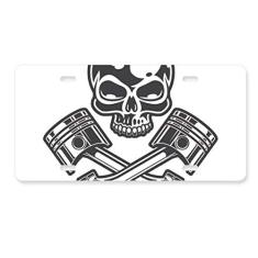 DIYthinker Luzes esqueleto óculos de motocicleta padrão placa de licença decoração aço inoxidável automóvel etiqueta