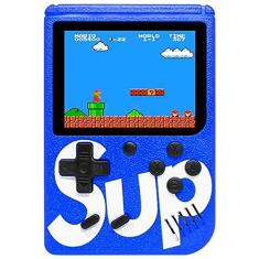 Mini Video Game Box SUP Super Nes Nintendo 400 Jogos Clássicos Portátil USB Azul