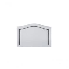 Cabeceira Solteiro 90x60 Courino Branco Tacha Fumê