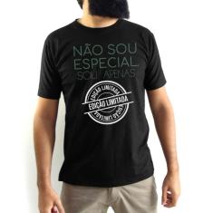 Camiseta Masculina Não Sou Especial Edição Limitada Preta
