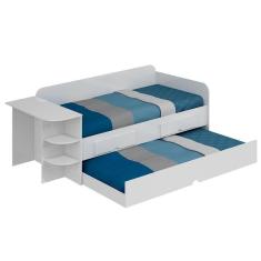 Bicama Solteiro Helena C- 2 Gavetas E Auxiliar Branco - Cimol