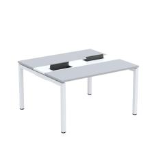 Mesa Plataforma Dupla com Pé de Aço para Coworking 130x120 Pdc13/12/2p Cinza/Branco