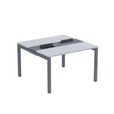 Mesa Plataforma Dupla com Pé de Aço para Coworking 120x120 Pdc12/12/2p Cinza/Grafito