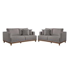 Conjunto Sofás 2 e 3 Lugares Fixo Estofados Linho M-175 Martins