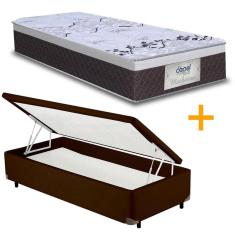 Cama Box Baú Basic Marrom + Colchão Manhattan 088x188