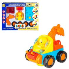 Brinquedo Caminhão Construtor Escavadeira Com Som Luzes