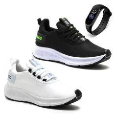 Combo 2 Tênis Masculino Academia Caminhada Leve + Relógio - DM DAMANDO