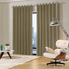 Cortina Blackout de Sala e Quarto Em Tecido 3,00 x 2,50 Bege Escuro Ad