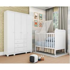 Conjunto para Quarto de Bebê com Berço Mini Cama Cloe e Guarda Roupa 4
