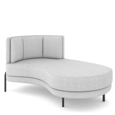 Sofá Chaise Longue Living Lucca Direito D02 Linho Cinza D-315