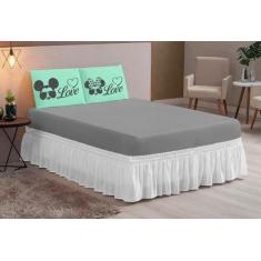 Kit Jogo de Lençol Hipercal Casal Box Queen 03 peças Love oculos - nos