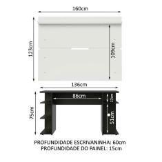 Mesa Para Computador Gamer E Painel Tv - Preto/branco