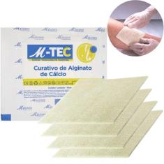 Kit 4 Curativos Placa Alginato De Calcio Tratamento Feridas Na Pele - 