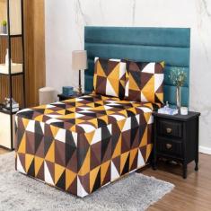 Lençol Para Cama Conjugada Queen 2 em 1 Malha Estampada Cobre Colchão 