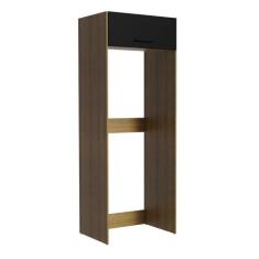 Porta Geladeira Armário de Cozinha 1 Porta Basculante Rustic/Preto Aga