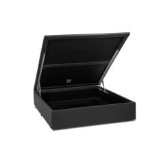 Cama Box Baú Casal Extremo Reforçado Homequeen Sintético Cinza 41x138x188