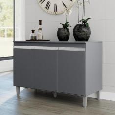 Balcão de Cozinha 3 Portas Northampton Cinza - CASA H