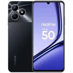 Smartphone Realme Note 50, 4G, 64GB, 3GB RAM, Câmera 13MP, Tela 6.74", Dual Chip, Preto