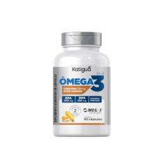 Katiguá, Ômega 3 + Cúrcuma dose máxima, MEG-3, EPA + DHA e Vitamina E, Fish Oil, 60 Cápsulas Soft Gel • 30 doses, Branco