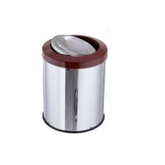 Lixeira Inox Com Tampa Flip Top Basculante 15 Litros Lixo - CCM, Marro
