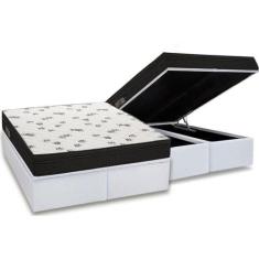 Cama Box Baú King: Colchão Espuma Ortobom D45 Light Saúde OrtoPillow +