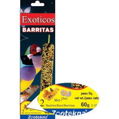 Barrinhas p/ Pássaros Exóticos 60g - Zootekna