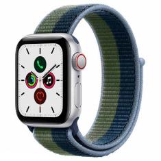 Apple Watch SE (GPS & Cellular, 40mm) Caixa de Alumínio Prateada Pulseira Loop Azul-Abissal/Verde Musgo