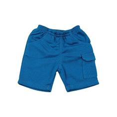 Shorts Bebê Moletinho Essencial 3 Bolsos - Azul P