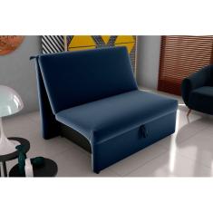 Sofá Cama Malu Veludo Azul E433 - Matrix