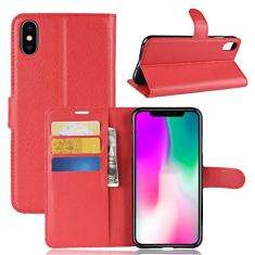 Capa para iPhone XS Plus Carteira de Couro Flip Capa para iPhone XS Plus Capa de Proteção de Telefone Capa com Design Simplificado