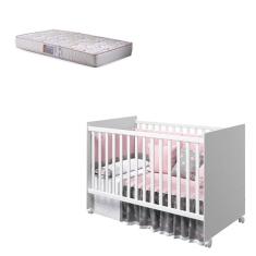 Berço Nacional Mel Branco Acetinado com Colchão Gazin - Reller