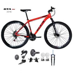 Bicicleta Aro 29 Gta Start Kit 2x9 Gta Sunrun Freio Disco K7 11/36 Pedivela 24/38d Garfo Com Trava - Vermelho Tam.19