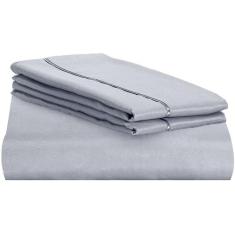 Jogo de Lençol Super King Percal Flex 3 Peças 400 Fios c/ Ponto Palito