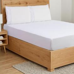 Kit lençol casal king ponto palito 400 fios com elástico 3 peças - Bru